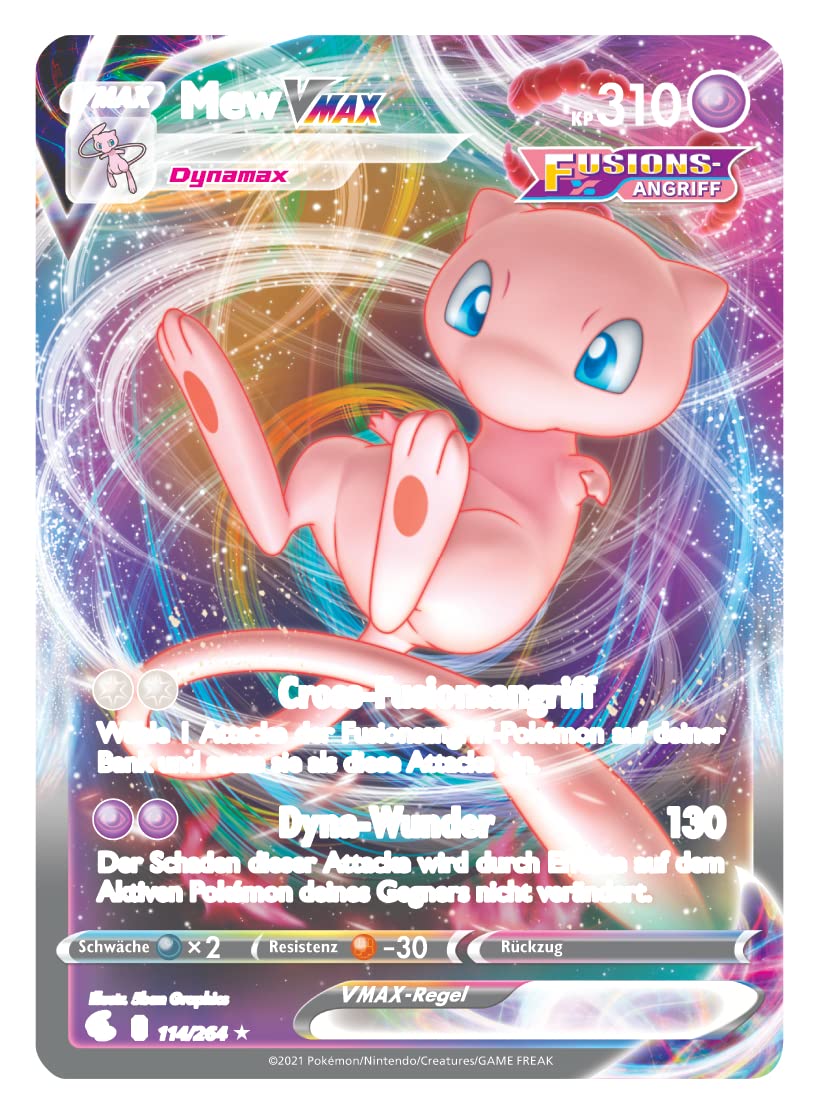 Pokémon-Sammelkartenspiel: Liga-Kampfdeck Mew-VMAX (1 spielbereites 60 Karten-Deck, 4 holografische V-Karten & 2 holografische VMAX-Karten)